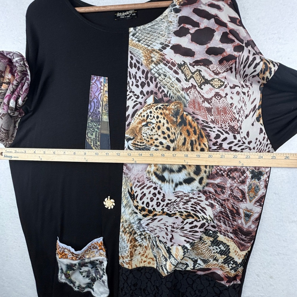 Lee Andersen Tunic Top Womens O/S Leopard Patchwork Art to Wear - Picture 9 of 9